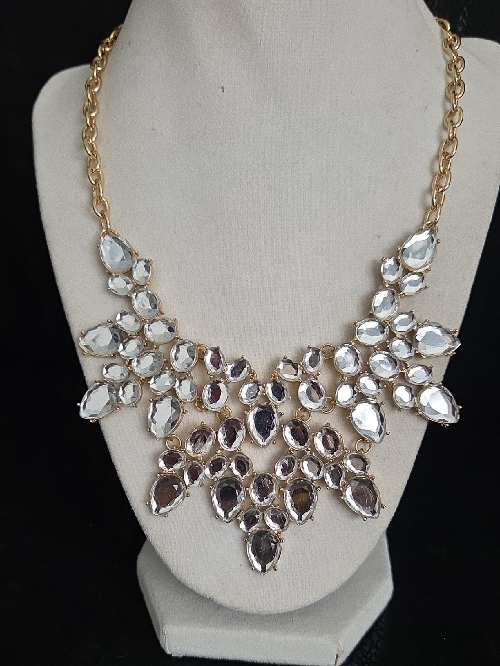 Guess Gold-tone Crystal Statement Necklace -